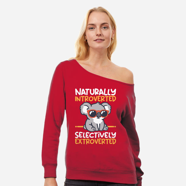 Koala Selectively Extroverted-Womens-Off Shoulder-Sweatshirt-NemiMakeit