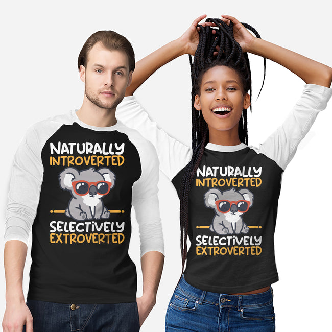 Koala Selectively Extroverted-Unisex-Baseball-Tee-NemiMakeit
