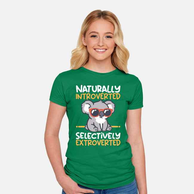 Koala Selectively Extroverted-Womens-Fitted-Tee-NemiMakeit