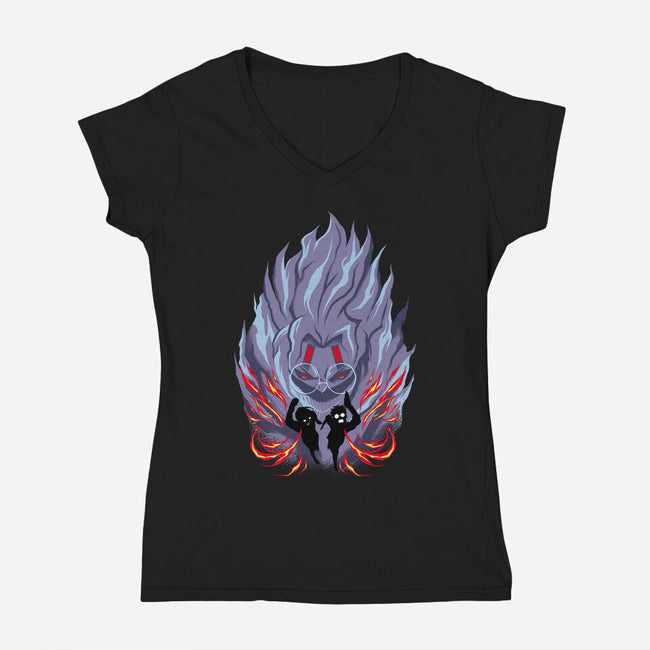 Speed Granny-Womens-V-Neck-Tee-spoilerinc