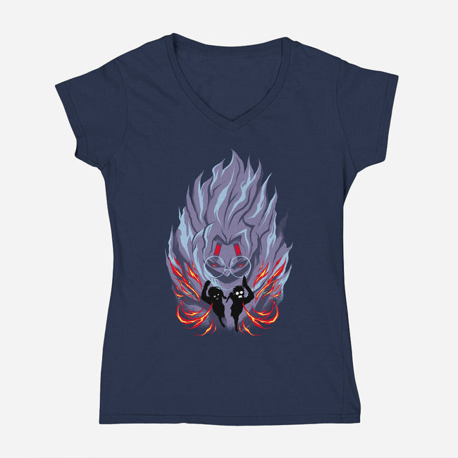 Speed Granny-Womens-V-Neck-Tee-spoilerinc