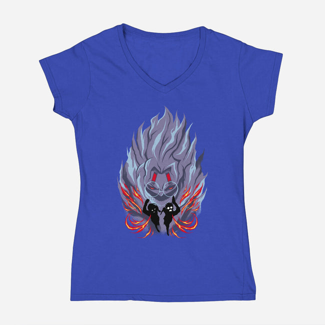 Speed Granny-Womens-V-Neck-Tee-spoilerinc