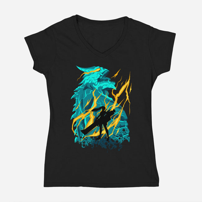 Monster Reborn-Womens-V-Neck-Tee-spoilerinc