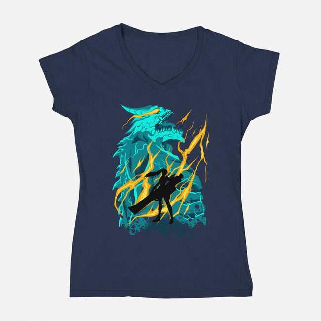 Monster Reborn-Womens-V-Neck-Tee-spoilerinc