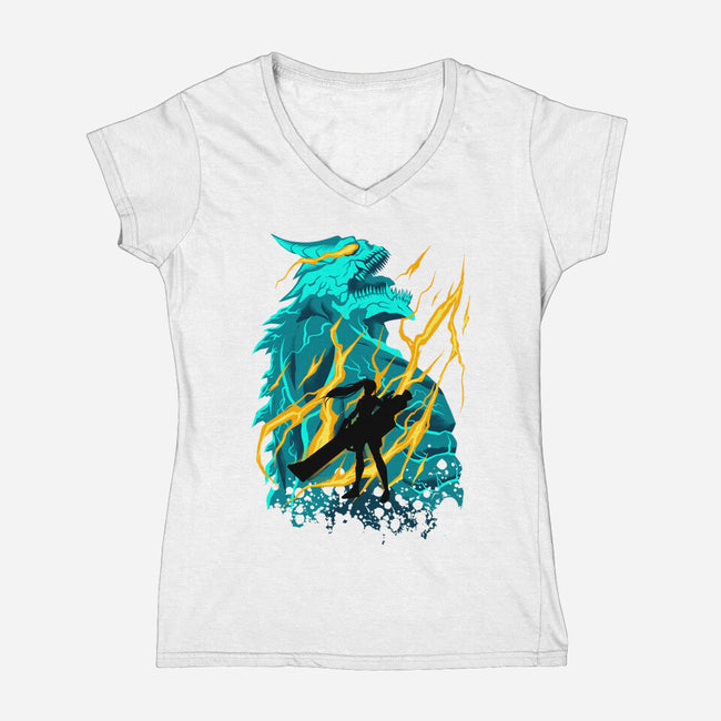 Monster Reborn-Womens-V-Neck-Tee-spoilerinc