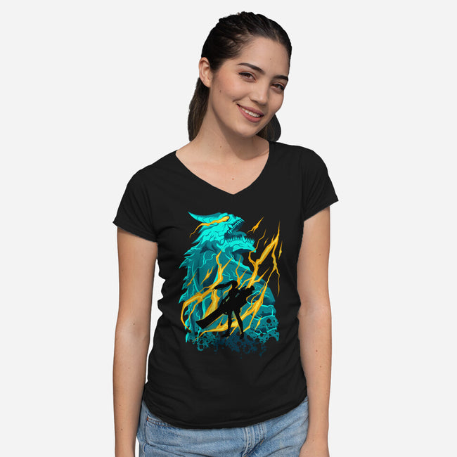 Monster Reborn-Womens-V-Neck-Tee-spoilerinc