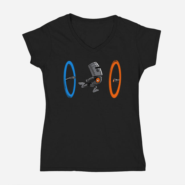 False Portal-Womens-V-Neck-Tee-spoilerinc
