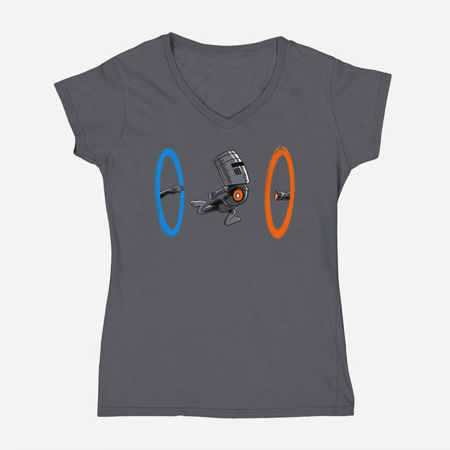 False Portal-Womens-V-Neck-Tee-spoilerinc