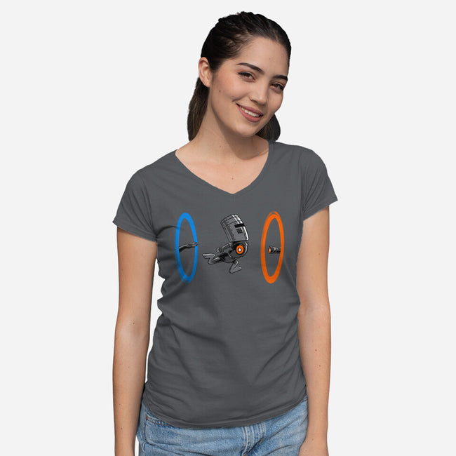 False Portal-Womens-V-Neck-Tee-spoilerinc