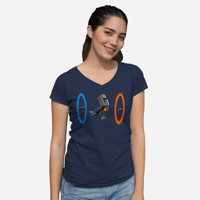 False Portal-Womens-V-Neck-Tee-spoilerinc