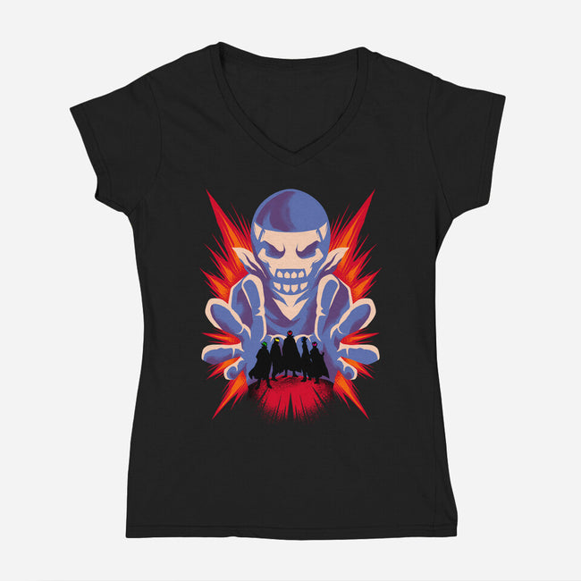 Dare Fighter-Womens-V-Neck-Tee-spoilerinc