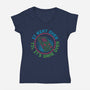 Never Game Over-Womens-V-Neck-Tee-glitchygorilla