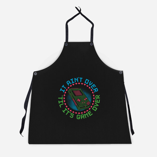 Never Game Over-Unisex-Kitchen-Apron-glitchygorilla