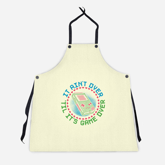 Never Game Over-Unisex-Kitchen-Apron-glitchygorilla
