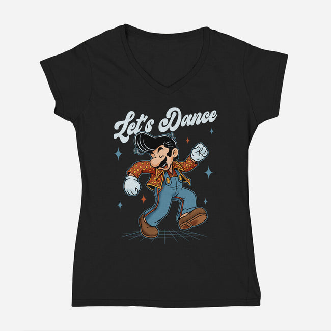 Dancing Italian-Womens-V-Neck-Tee-P1yu5h