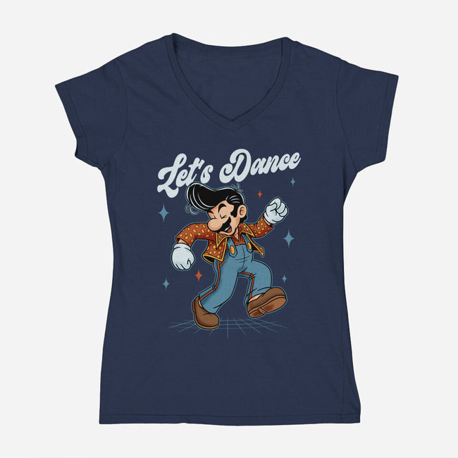 Dancing Italian-Womens-V-Neck-Tee-P1yu5h