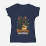 Pawmen Noodles-Womens-V-Neck-Tee-Lorets