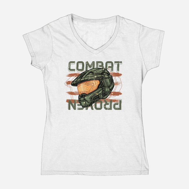 Combat Proven-Womens-V-Neck-Tee-glitchygorilla