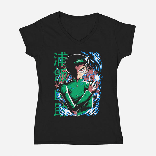 Spiritual Detective-Womens-V-Neck-Tee-Diego Oliver