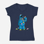 Cone Monster-Womens-V-Neck-Tee-Raffiti