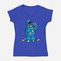 Cone Monster-Womens-V-Neck-Tee-Raffiti