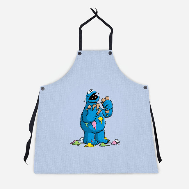 Cone Monster-Unisex-Kitchen-Apron-Raffiti