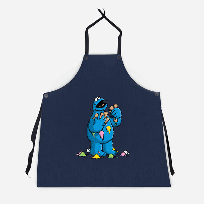 Cone Monster-Unisex-Kitchen-Apron-Raffiti