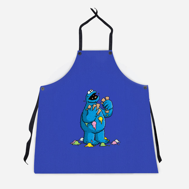 Cone Monster-Unisex-Kitchen-Apron-Raffiti
