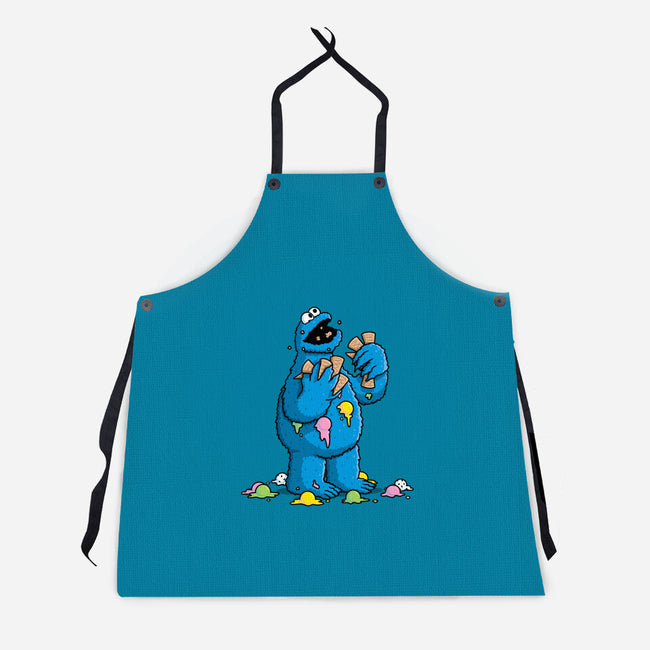 Cone Monster-Unisex-Kitchen-Apron-Raffiti