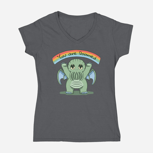 You Are Doomed-Womens-V-Neck-Tee-Loobs