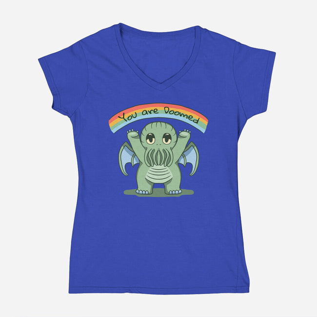 You Are Doomed-Womens-V-Neck-Tee-Loobs