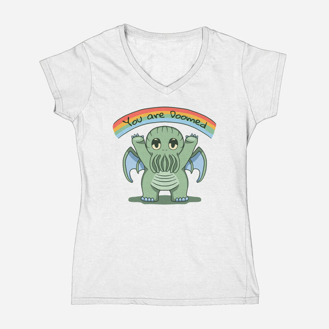 You Are Doomed-Womens-V-Neck-Tee-Loobs