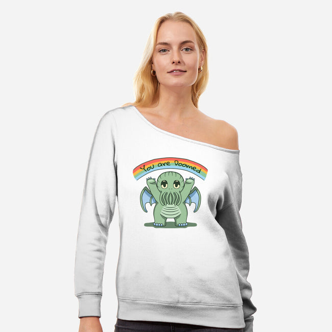 You Are Doomed-Womens-Off Shoulder-Sweatshirt-Loobs