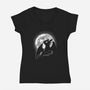 Moonlight Night Dragon-Womens-V-Neck-Tee-fanfreak1