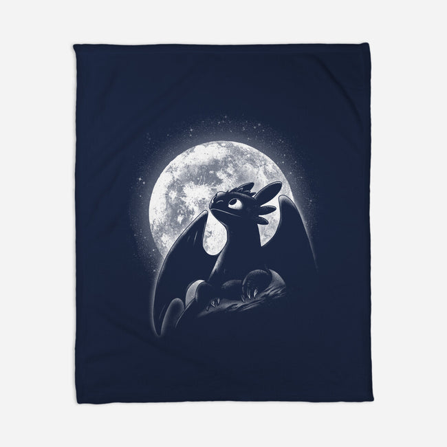 Moonlight Night Dragon-None-Fleece-Blanket-fanfreak1