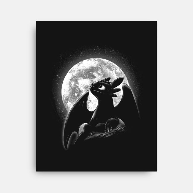 Moonlight Night Dragon-None-Stretched-Canvas-fanfreak1