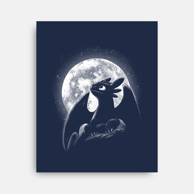 Moonlight Night Dragon-None-Stretched-Canvas-fanfreak1