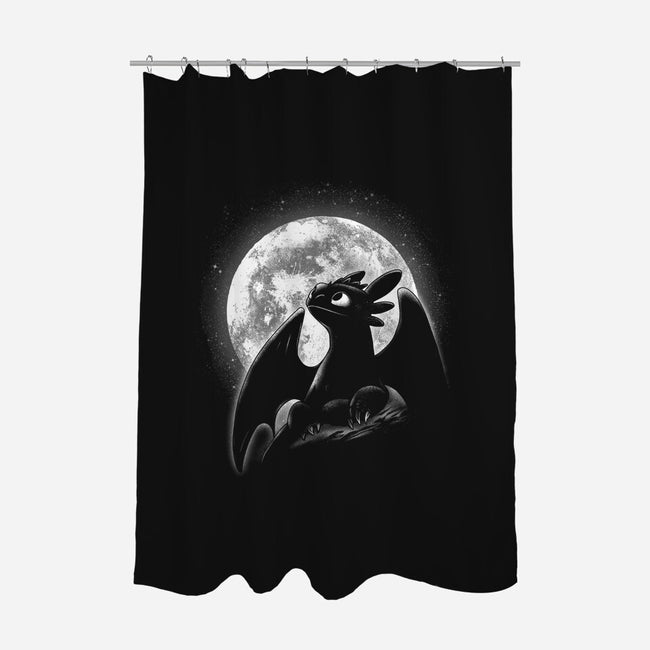 Moonlight Night Dragon-None-Polyester-Shower Curtain-fanfreak1