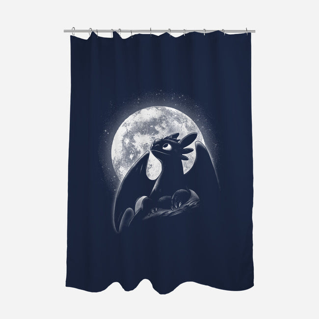 Moonlight Night Dragon-None-Polyester-Shower Curtain-fanfreak1