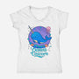 The Ocean's Unicorn-Womens-V-Neck-Tee-Loobs