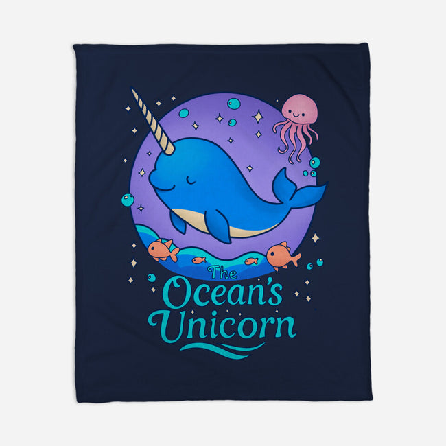 The Ocean's Unicorn-None-Fleece-Blanket-Loobs