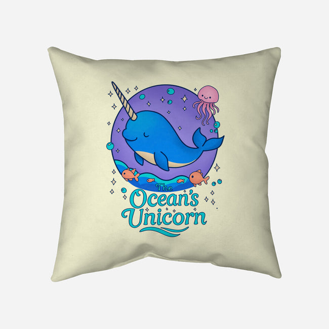 The Ocean's Unicorn-None-Removable Cover w Insert-Throw Pillow-Loobs
