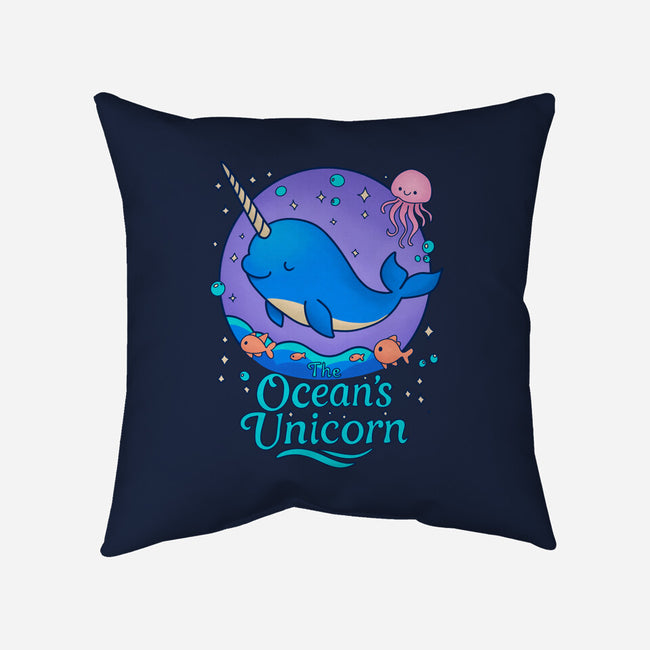 The Ocean's Unicorn-None-Removable Cover w Insert-Throw Pillow-Loobs