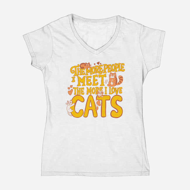The More I Love Cats-Womens-V-Neck-Tee-Loobs