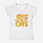 The More I Love Cats-Womens-V-Neck-Tee-Loobs