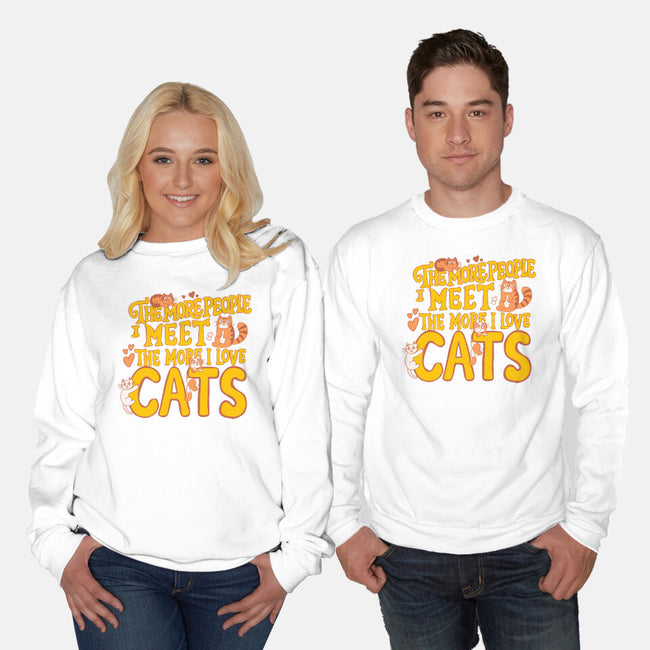 The More I Love Cats-Unisex-Crew Neck-Sweatshirt-Loobs