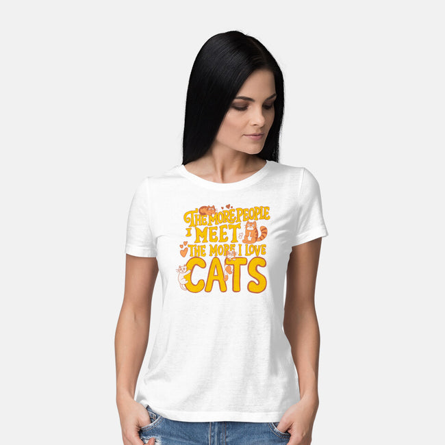 The More I Love Cats-Womens-Basic-Tee-Loobs