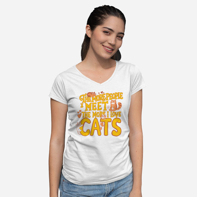 The More I Love Cats-Womens-V-Neck-Tee-Loobs