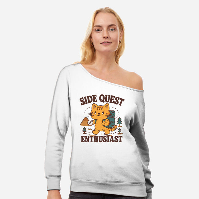 Side Quest Enthusiast-Womens-Off Shoulder-Sweatshirt-Loobs