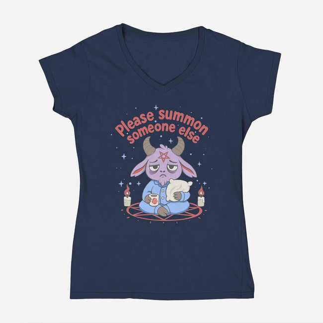 Please Summon Someone Else-Womens-V-Neck-Tee-Loobs